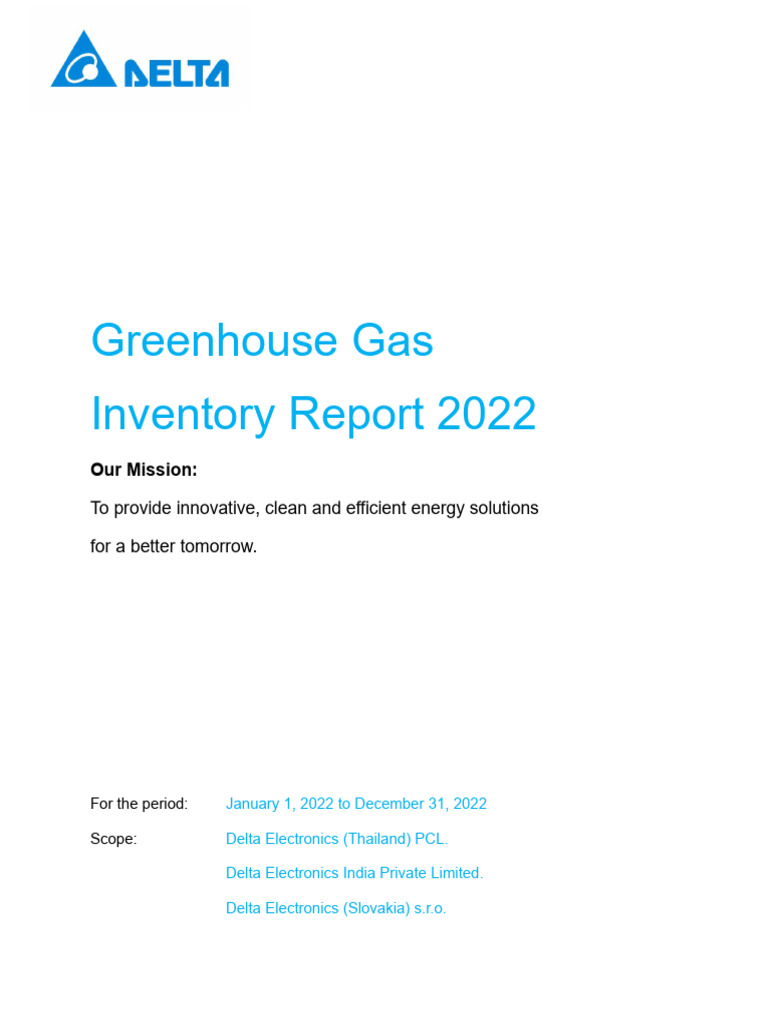 GHG Report - DELTA-2022 | PDF | Emission Intensity | Carbon Footprint