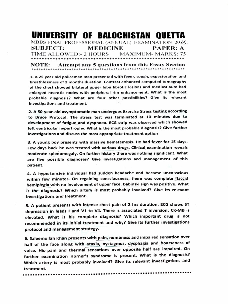 2016 Mbbs Final Prof All Theory Papers Pdf Radiology Rheumatoid