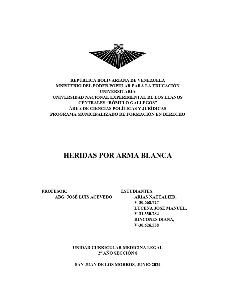 Heridas por Arma Blanca en Medicina Legal | PDF | Herida