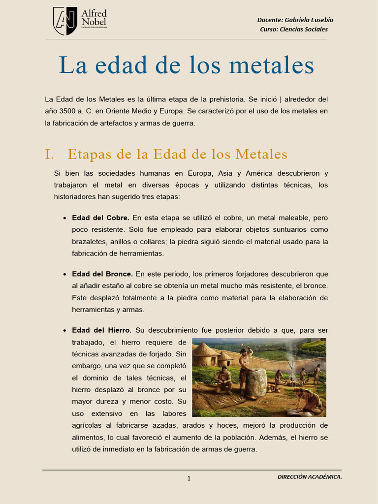 La Edad de los Metales y su Impacto | PDF | Rieles | Agricultura