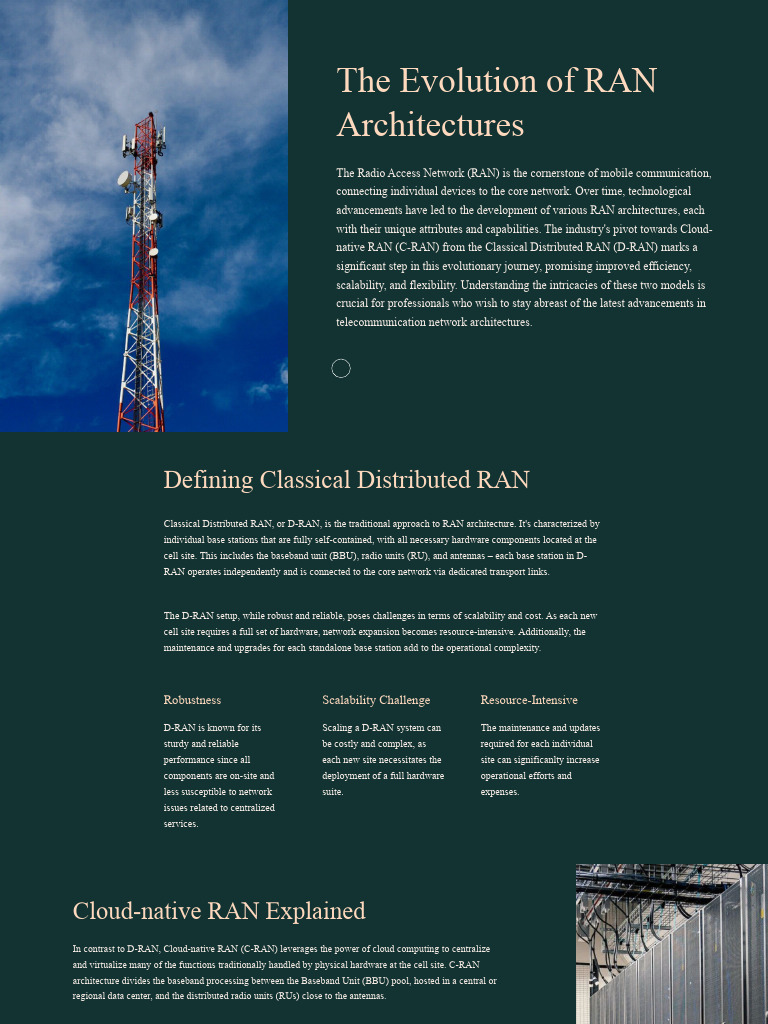 RAN Evolution: From D-RAN to C-RAN | PDF | Computer Network | Cloud ...
