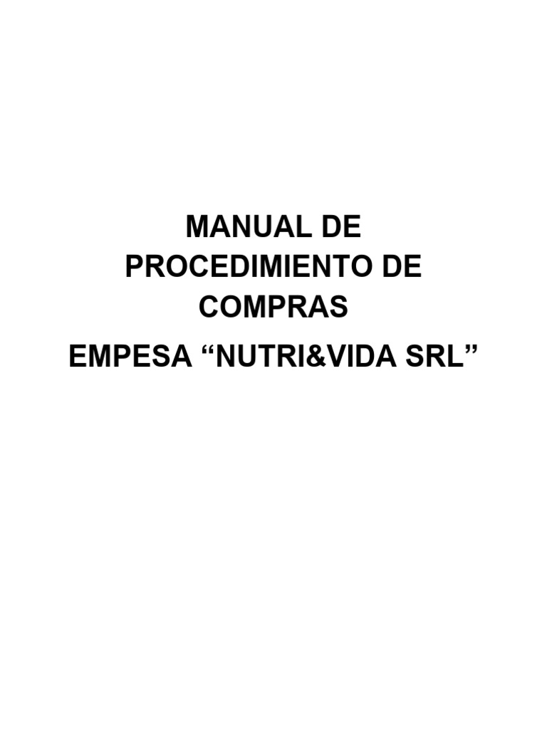 Manual de Procedimiento de Compra | PDF | Transporte