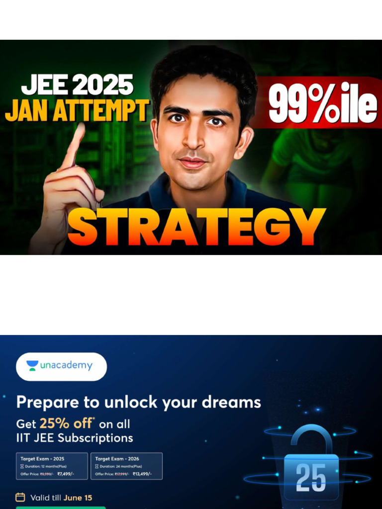 JEE 2025 - Jan Attempt 99%ile Strategy | PDF | Derivative | Chemistry