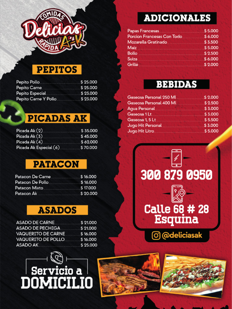 Menu Delicias Ak | PDF