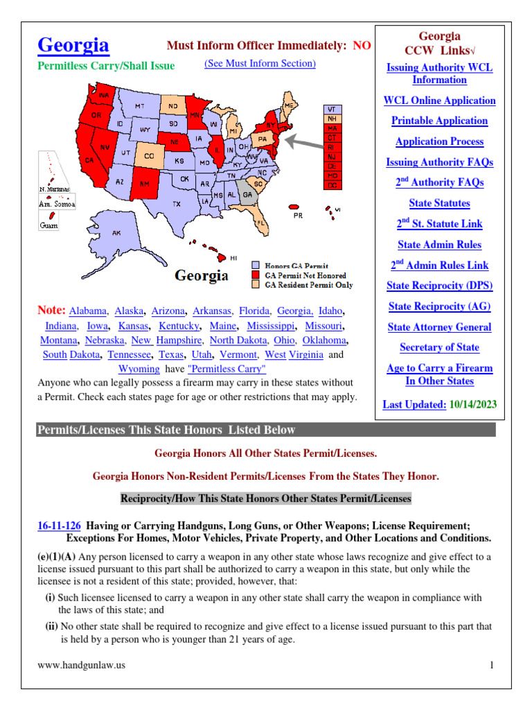 Georgia Weapons Carry Laws | PDF | Common Law | Justice