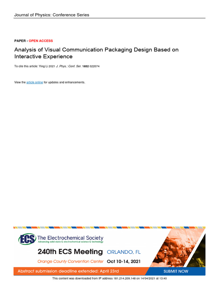 Analysis of Visual Communication Packaging Design | PDF | Augmented ...