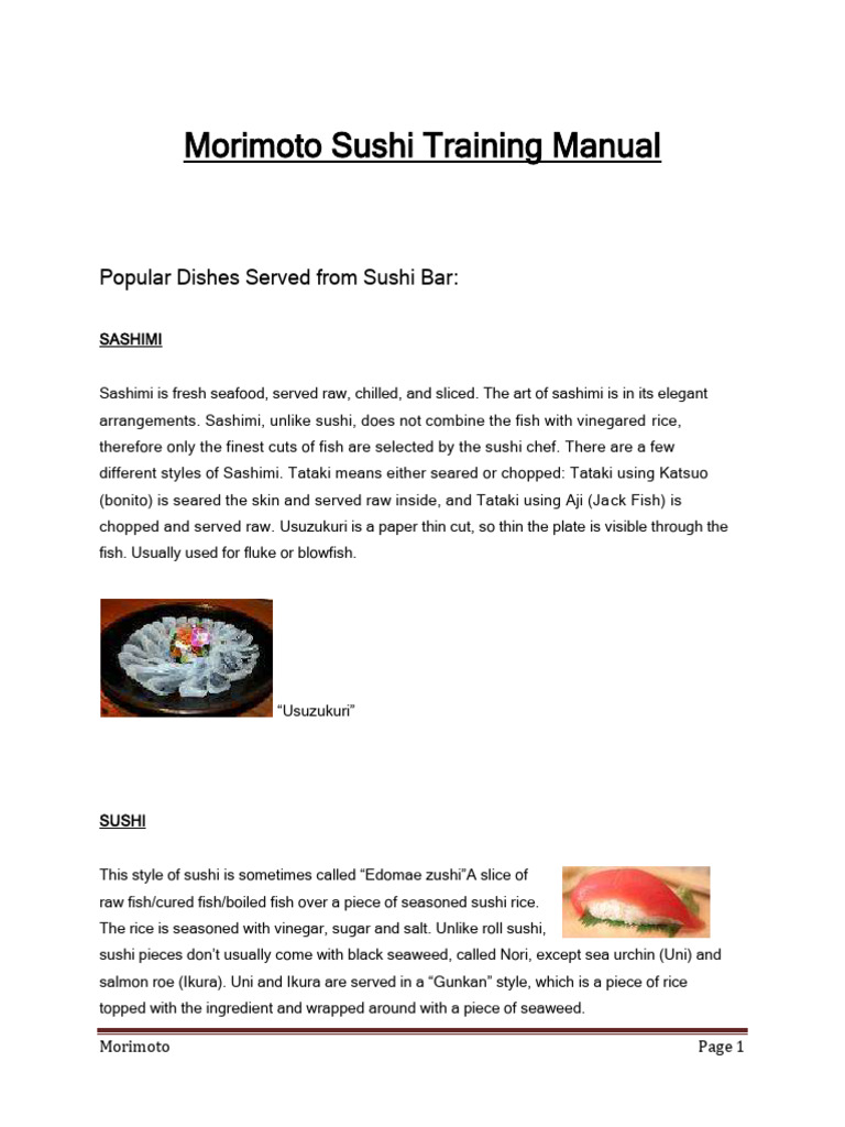 Sushi Training Manual | PDF | Sushi | Japanese Cuisine