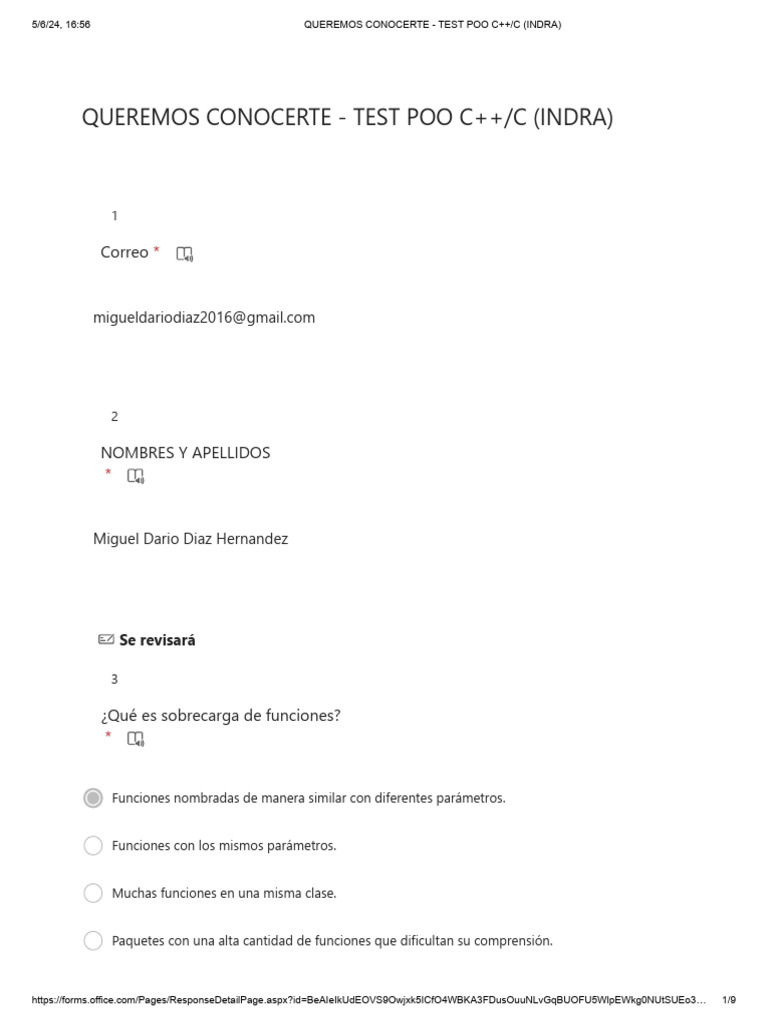 Queremos Conocerte - Test Poo C++ - C (Indra) | PDF | Objeto ...