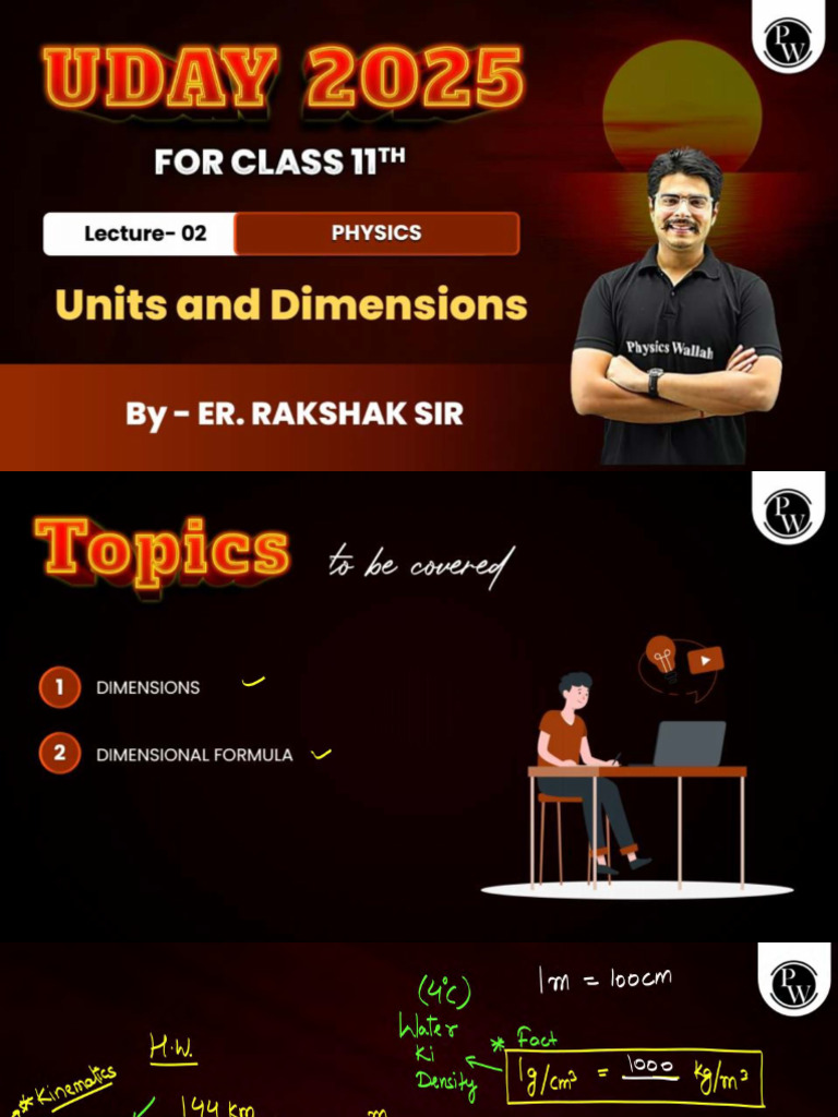 Units and Dimension 02 - Class Notes - Uday 2025 | PDF