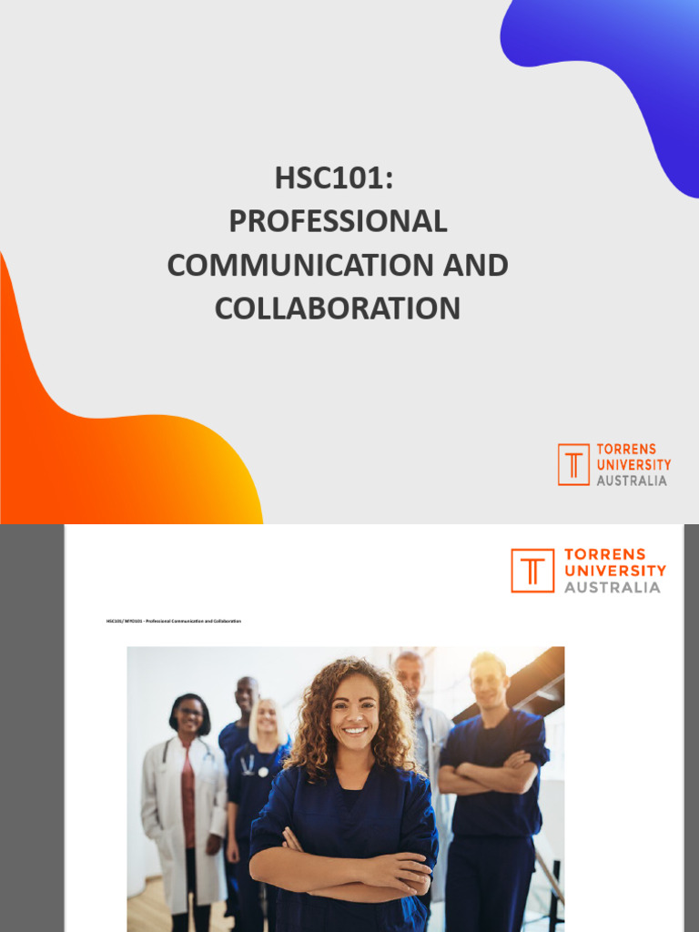 Professional Communication in HSC101 | PDF | Communication | Information
