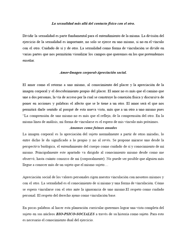 La sexualidad m s all del contacto f sico con el otro pdf amor