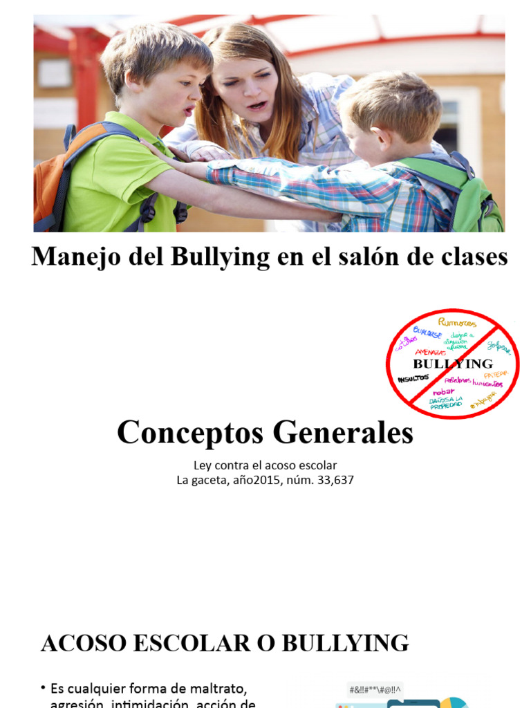 Manejo Del Bullying en El Salón de Clases | PDF | Sicología | Ciencias ...