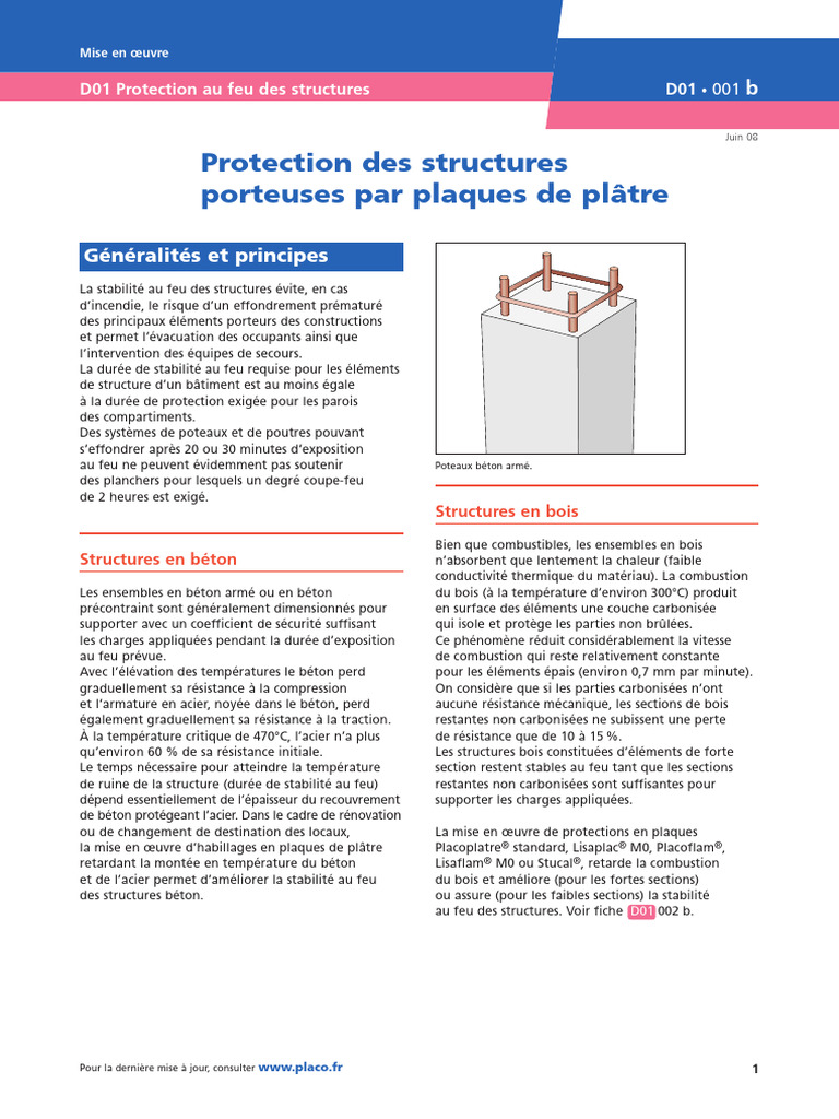 Protection Des Structures Porteuses Par Plaques de Plâtre: Généralités ...