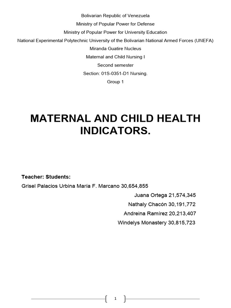 Maternal and Child Health Indicators Analysis | PDF | Maternal Death ...