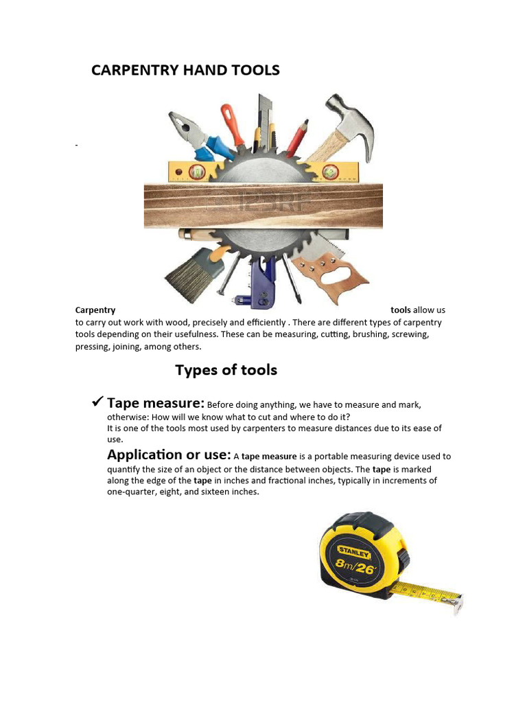 Which Five Tools Are Most Common To Carpentry