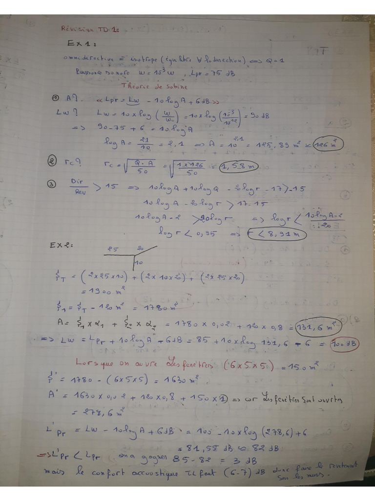 Solution TD 1et 2 Acoustique | PDF