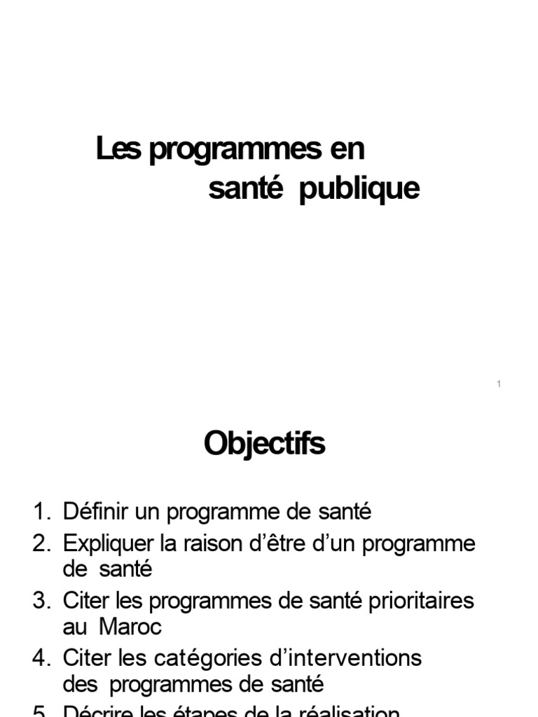 Programmes de santé publique au Maroc | PDF | Analyse politique | Santé ...