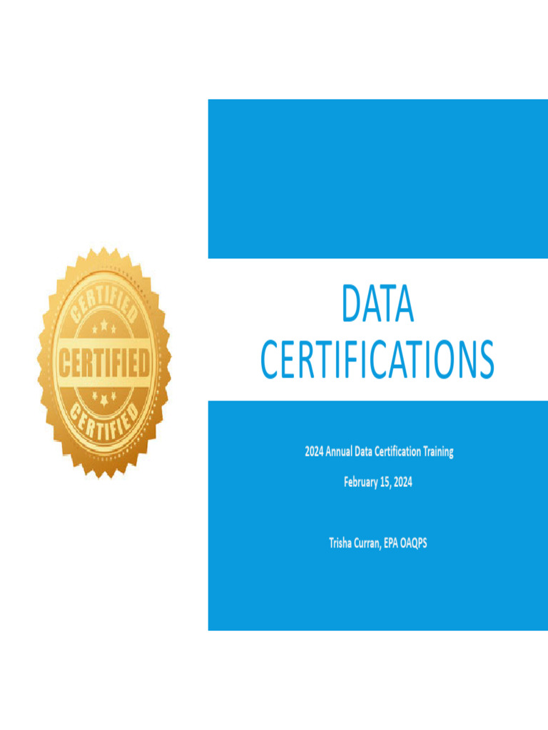 2024 Data Certification Training Guide | PDF