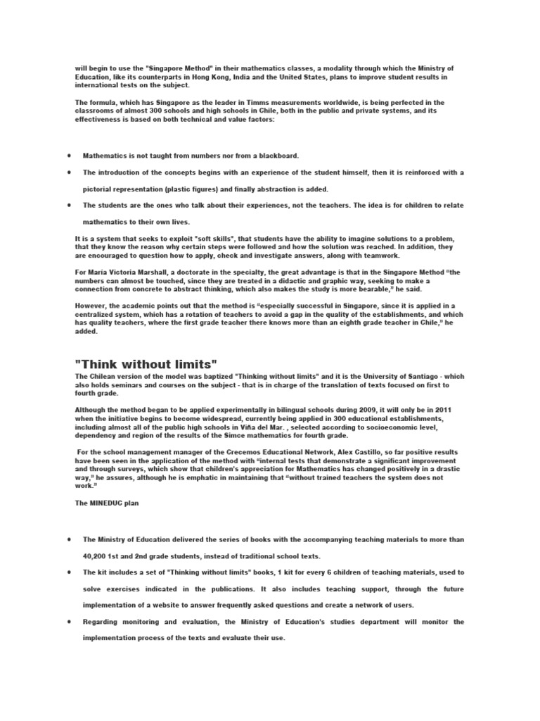 Singapore Method Pdf Mathematics Cognition
