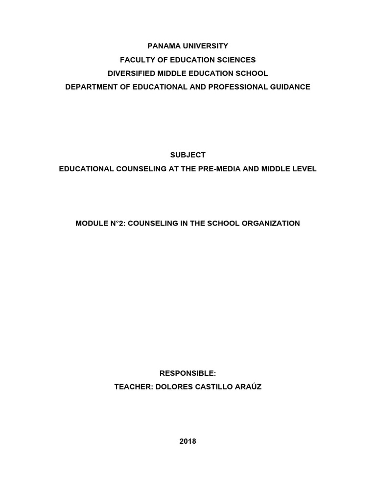 School Counseling Module Overview | PDF | School Counselor | Teachers