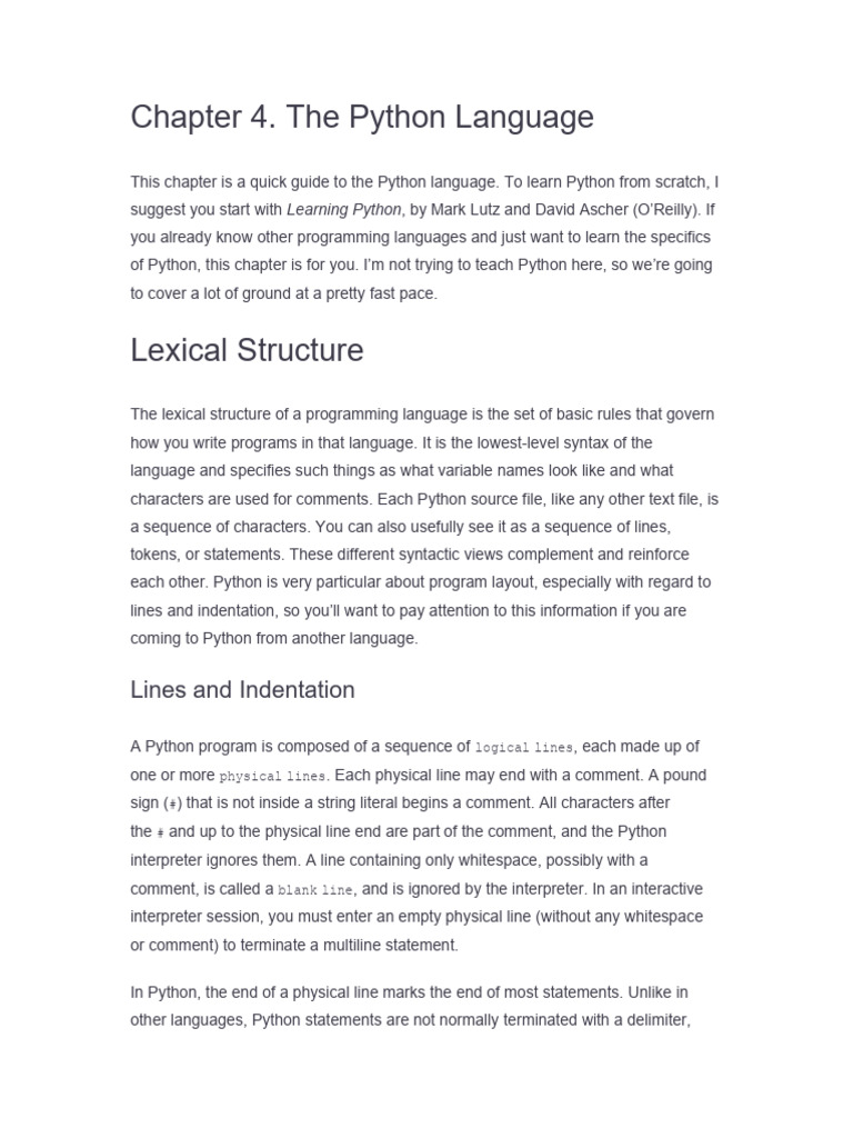 Python Lexical Structure | Download Free PDF | Reserved Word | Python ...