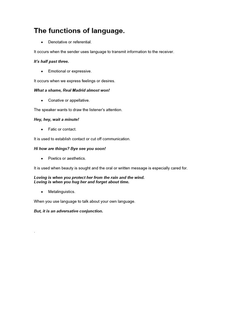 Functions of Language Explained | PDF | Communication | Linguistics