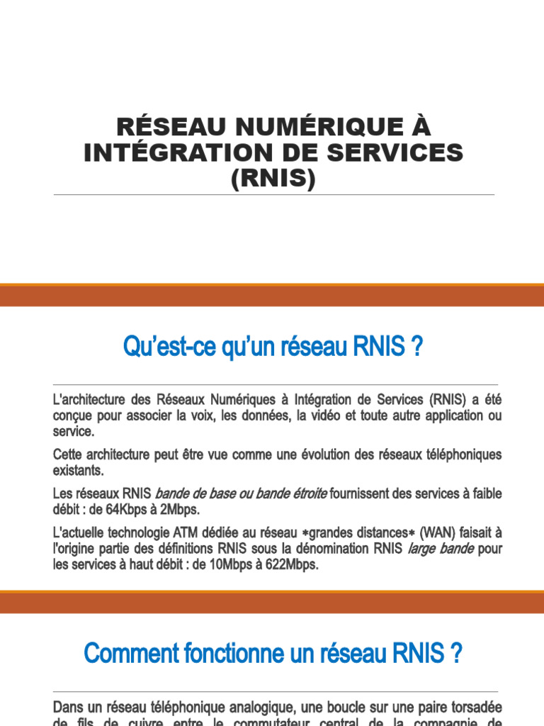 Introduction au Réseau RNIS et Fonctionnement | PDF | Standards ...
