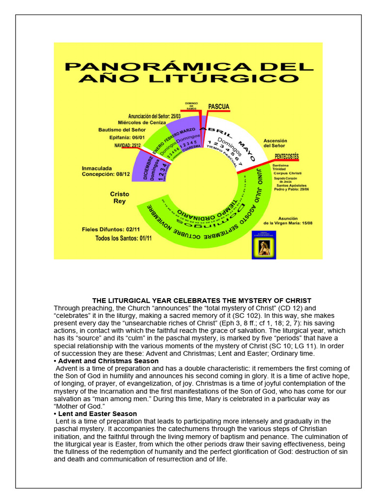 The Liturgical Year Celebrates The Mystery Of Christ Pdf Liturgical