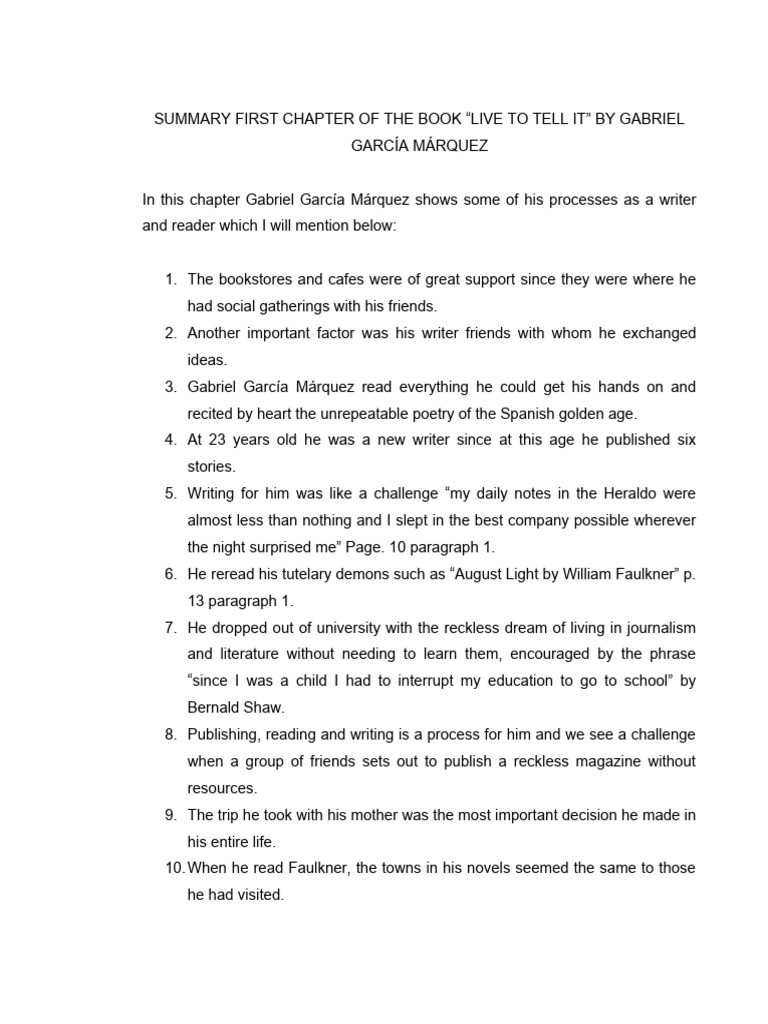 First Chapter Summary of 