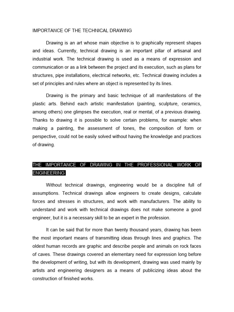 Importance of Technical Drawing PDF Drawing Technical Drawing