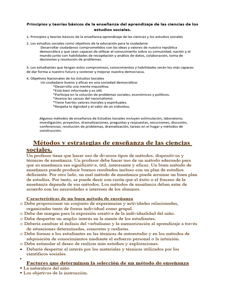 Métodos de Enseñanza en Ciencias Sociales | PDF | Enseñando | Multimedia