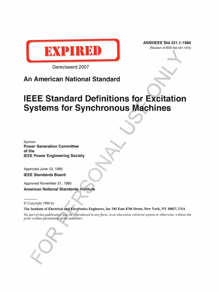 IEEE 421 Standard Overview | PDF