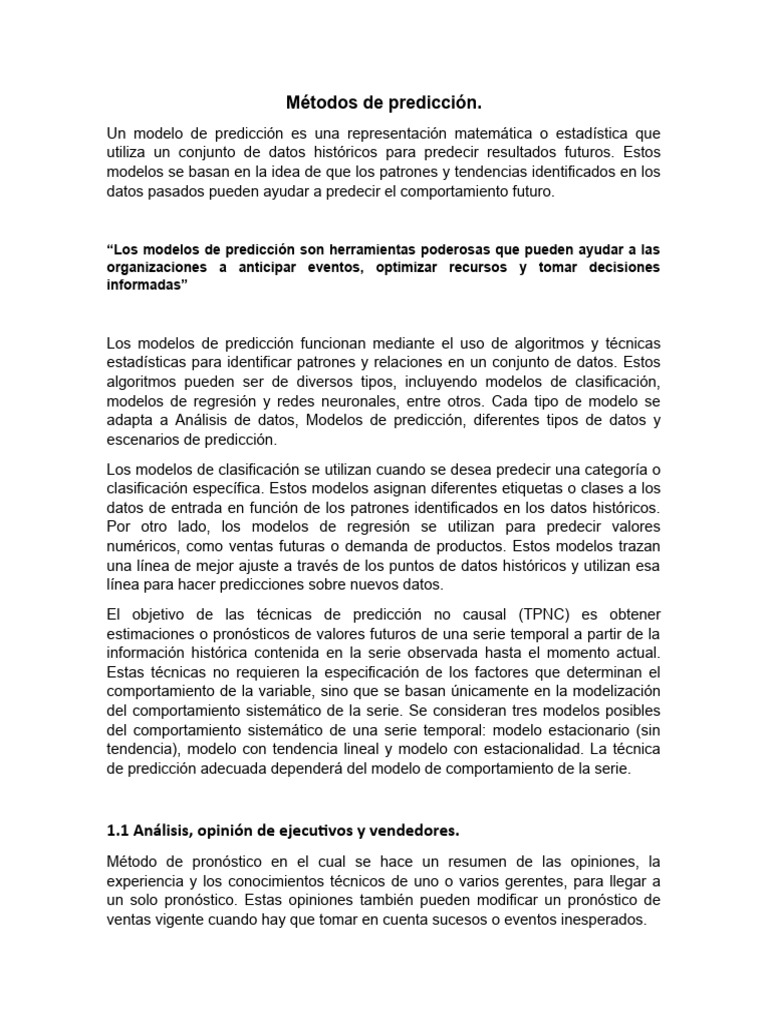 Métodos de Predicción Efectivos | PDF | Business | Investigación de mercado