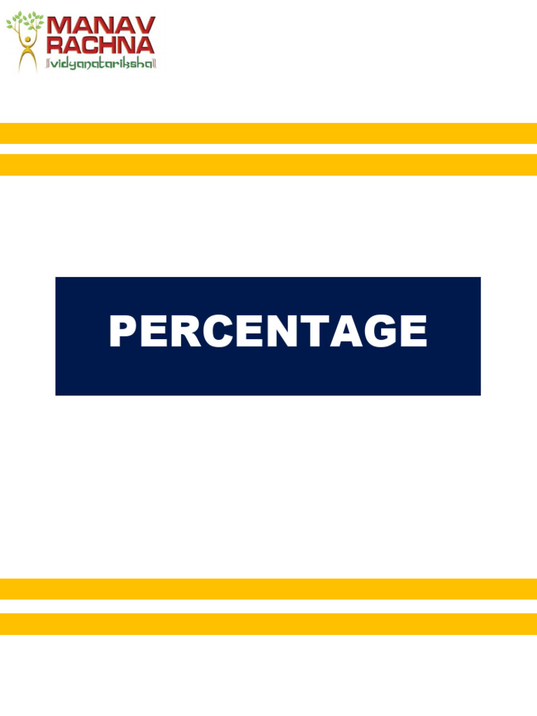 PERCENTAGE | PDF | Percentage | Mathematics