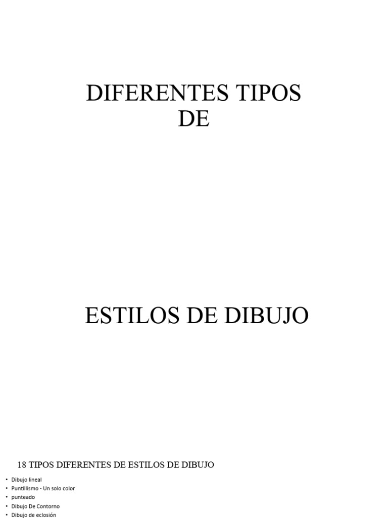 18 Tipos De Estilos De Dibujo PDF Dibujo Caligraf a