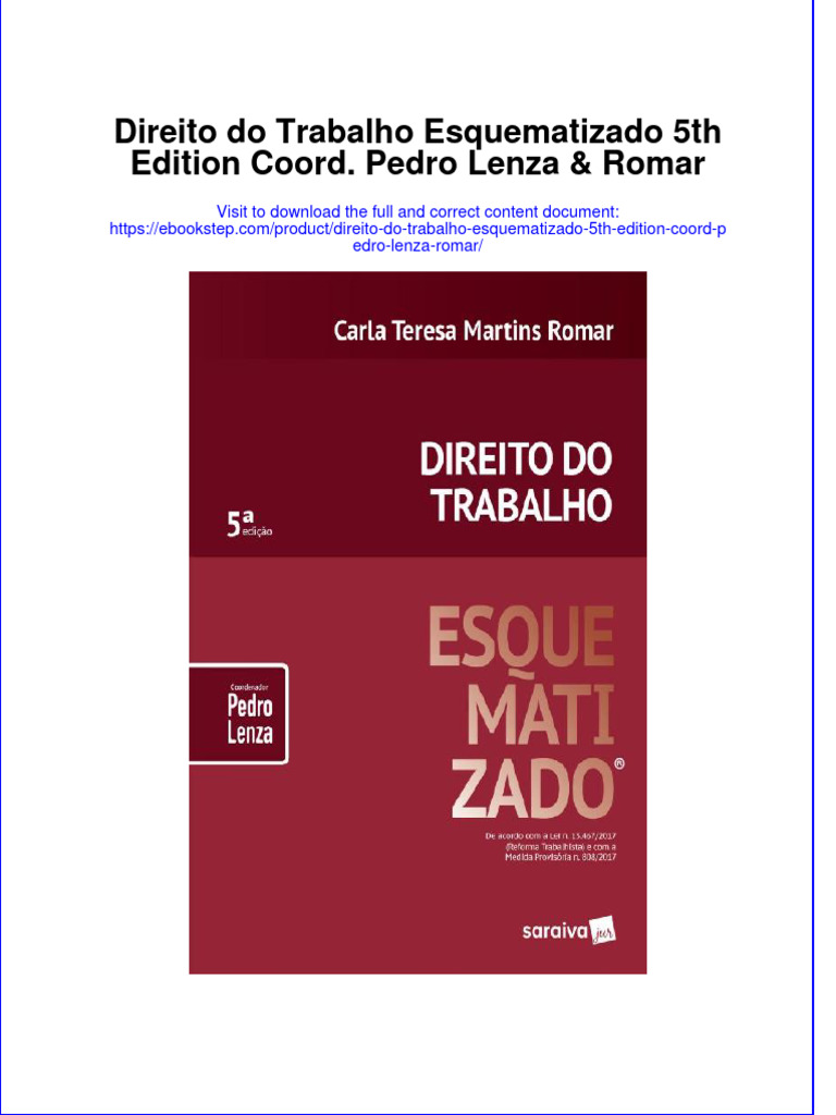 Direito Do Trabalho Esquematizado 5th Edition Coord. Pedro Lenza ...