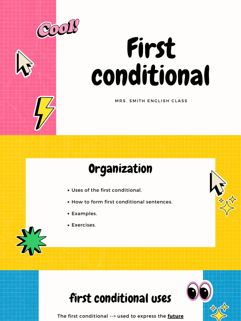 Colorful Illustrative First Conditional Presentation Pdf Verb