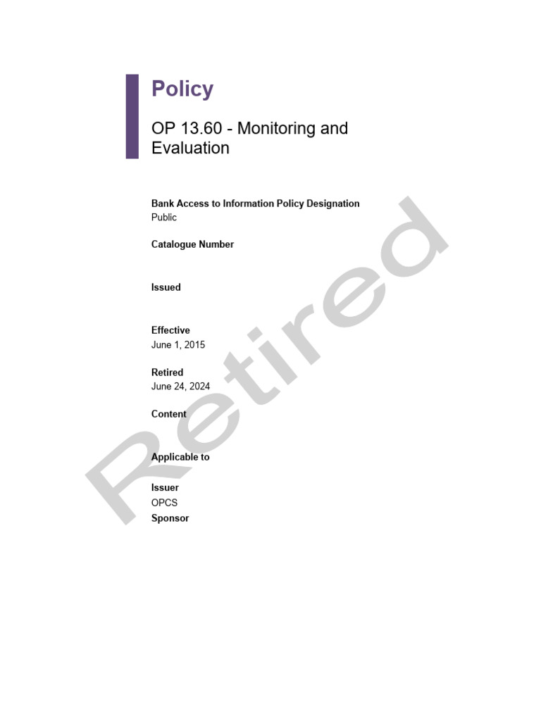 Policy op 13 60 monitoring and evaluation pdf international
