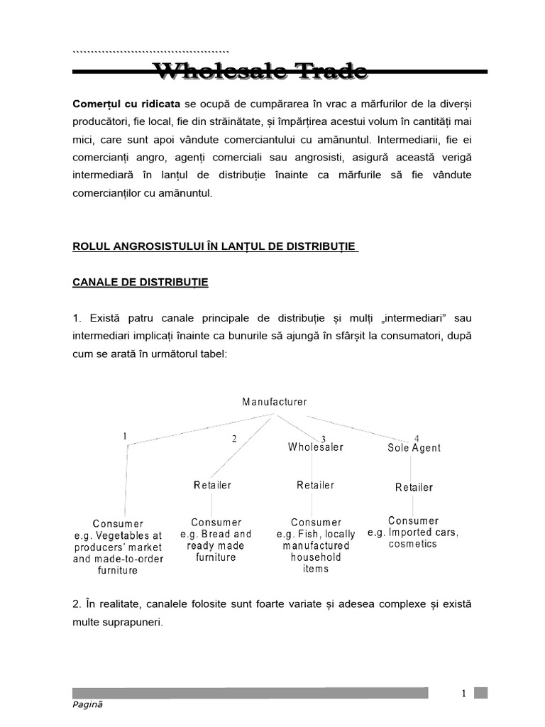 Comerţ Cu Ridicata | PDF