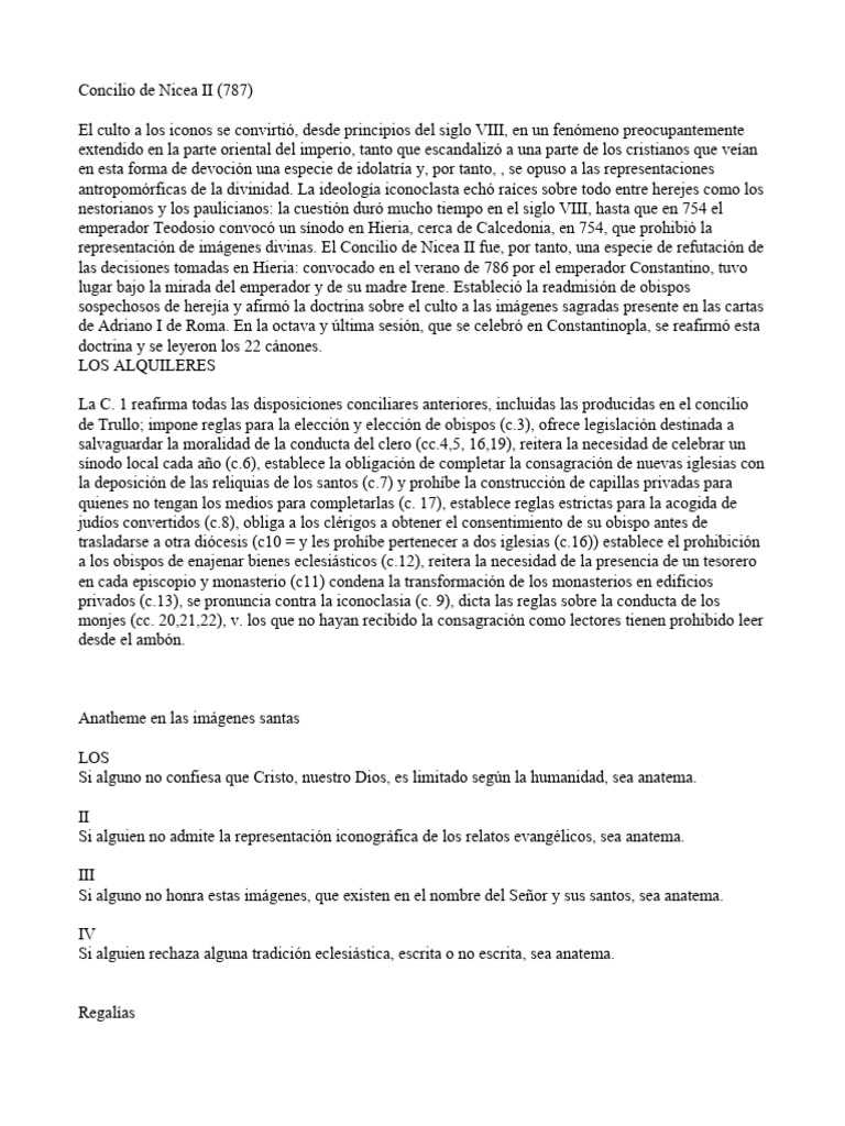 Concilio de Nicea II: Culto a Imágenes | PDF | obispo | Abad