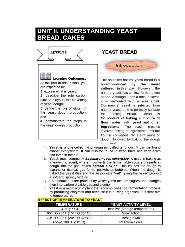 Yeast in Bread Baking Explained | PDF | Cakes | Breads