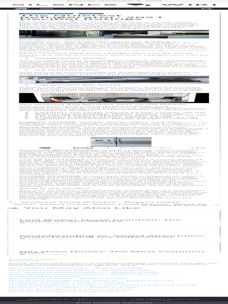 The Quietest Refrigerator 2021 Decibel Ratings Silence Wiki PDF