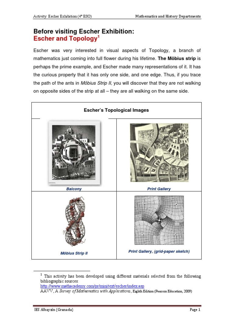Exploring Escher's Topology Art | PDF | Topology | Space