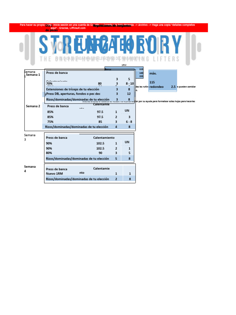 Copia de Los 28 Programas de Greg Nuckols de Strengtheory | PDF | Peso ...