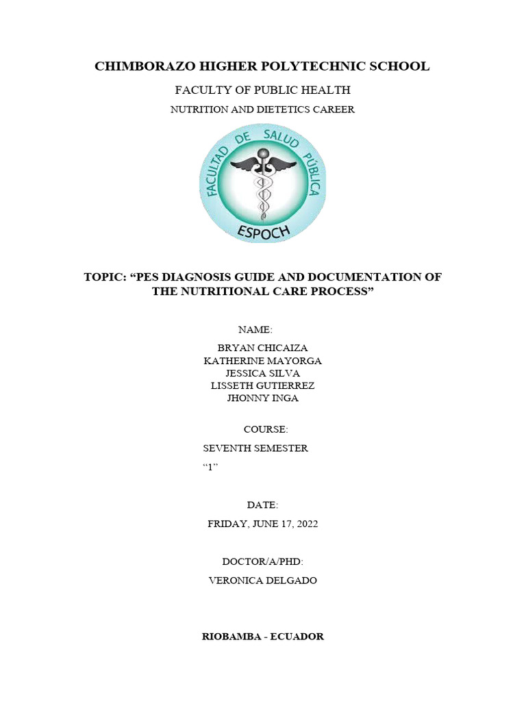 PES Documentation in Nutritional Care | PDF | Cholesterol | Obesity
