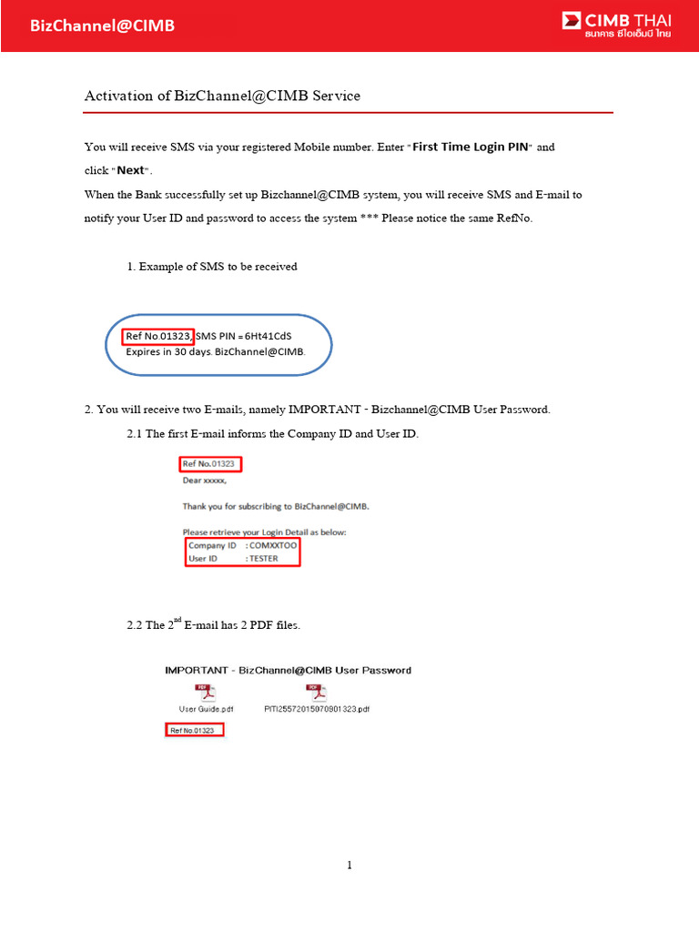 BizChannel@CIMB Login Activation Guide | PDF | Password | Personal ...