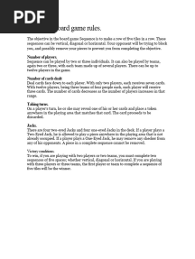 Sequence Board Game Rules