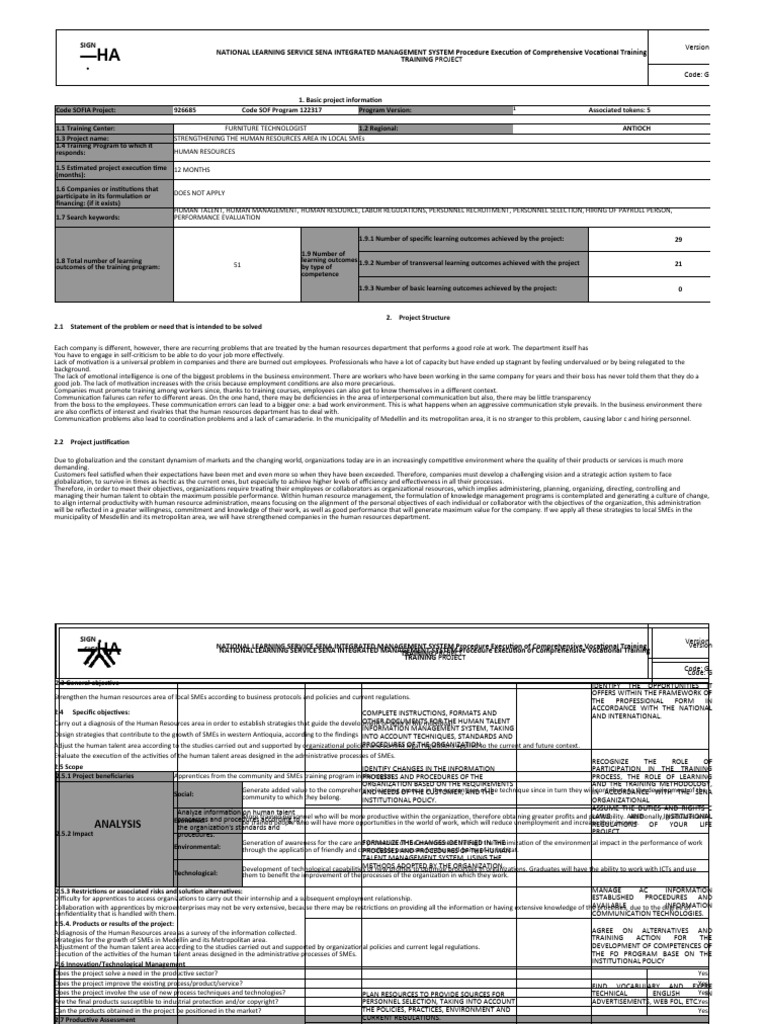 Human Resources Training Project Overview | PDF | Human Resources ...