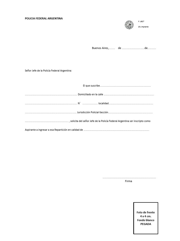 Formulario 1927 | PDF | Documento de identidad | Autenticación