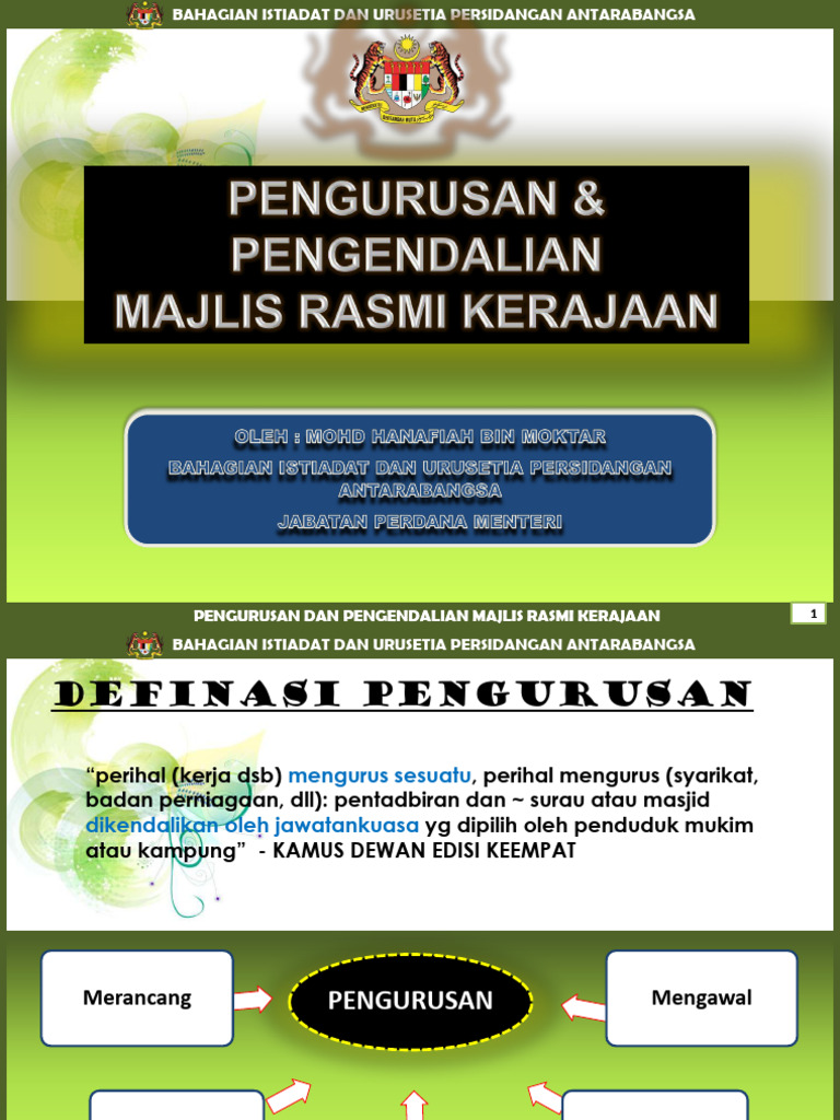 Pengurusan Dan Pengendalian Majlis Rasmi Kerajaan | PDF